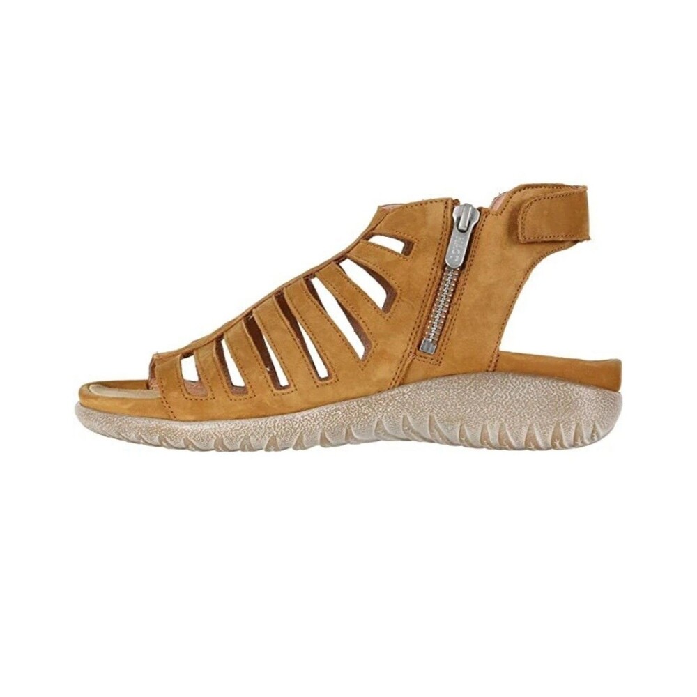 Naot Pitau Amber Nubuck Women's Comfort Sandal Vegan Boho Festival Zip EUR39